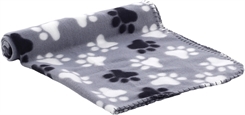 Fleece tæppe Esma grå pote - 70x100cm - 180g.pr.m2
